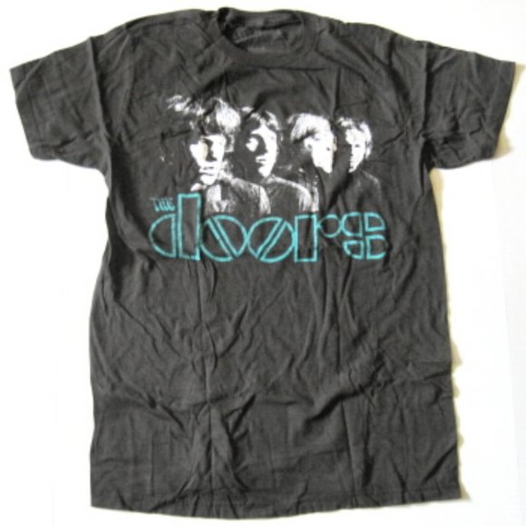 The Doors Band Distress Teal Logo T-shirt (M) - Picture 1 of 3